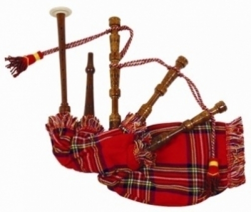 Childrens-Playable-Miniature-Bagpipes---Plaid/Tartan-Bag-&-Rosewood-Royal-stewart-Pipes