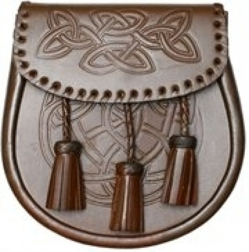 Brown-Celtic-Sporran-Embossed-flap-and-body