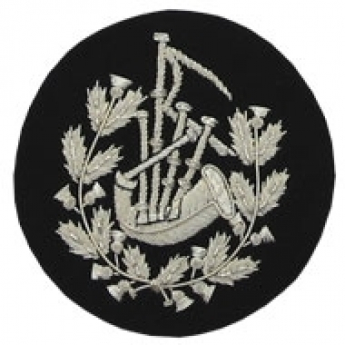 Pipe-Major-Badge-Silver-Bullion-on-Black