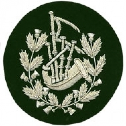 Pipe-Major-Badge-Silver-Bullion-on-Green