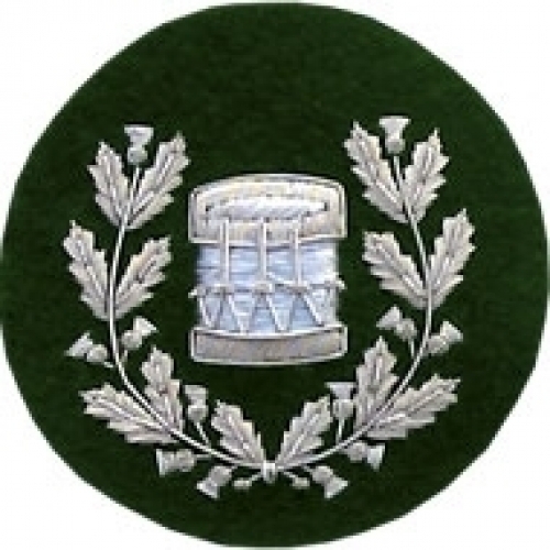 Drum-Major-Badge-Silver-Bullion-on-Green