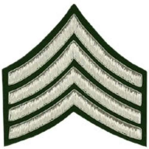 4-Stripe-Chevrons-Badge-Silver-Bullion-on-Green