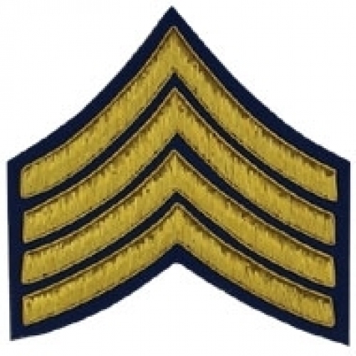 4-Stripe-Chevrons-Badge-Gold-Bullion-on-Blue