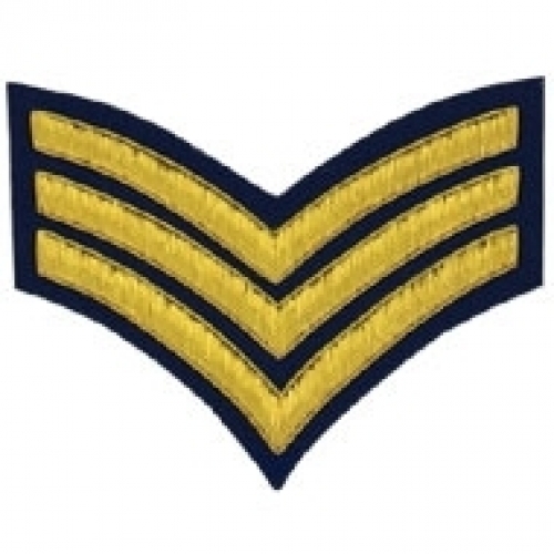 3-Stripe-Chevrons-Badge-Gold-Bullion-on-Blue