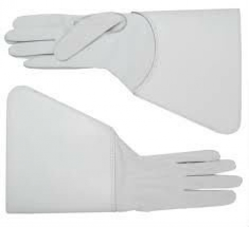 Drum-Major-Gauntlets,-White-Buff-leather