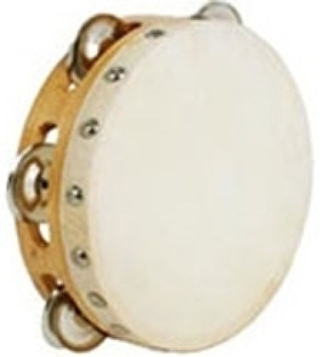 Tambourines,-15-cm-Single-Row-Jingles,-Natural-Goatskin-Head,-