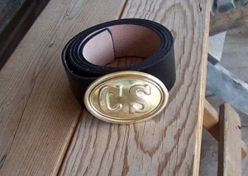 CIVIL-WAR-BLACK-LEATHER-BELT-WITH-CS-OVAL-BRASS-BUCKLE.