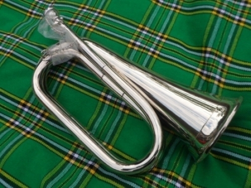 BB-BUGLE-SILVER-PLATED/BRITISH-ARMY-STYLE-B-B-BUGLE-TUNE-ABLE