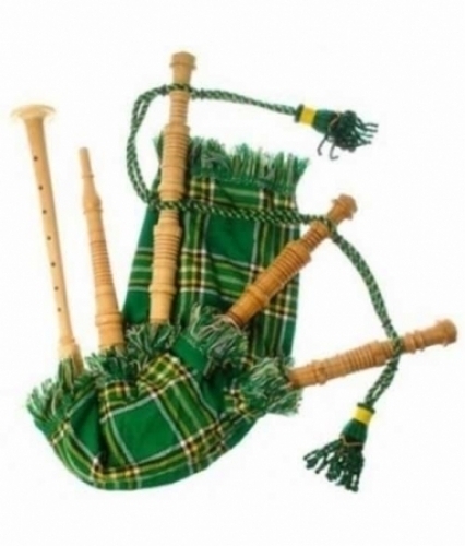 JUNIOR-PLAYABLE-BAGPIPE-IRISH-NATIONAL-TARTAN-COVER