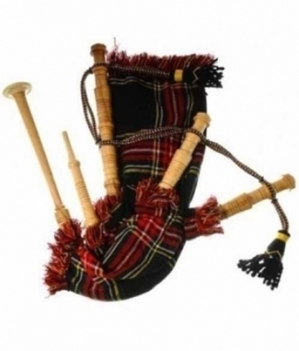 JUNIOR-PLAYABLE-BAGPIPE-BLACK-STEWART-TARTAN-COVER