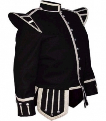 Black-Pipe-Band-Doublet-Silver-Piping-Thistle-Buttons	