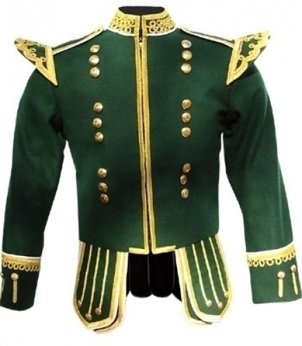 Dark-Green-Highland-Doublet-Gold-Piping-18-Buttons	