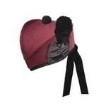 Maroon-Glengarry-Cap-Black-Pom