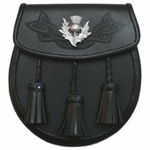 Grained-Black-Leather-Sporran-Celtic-embossed-on-the-flap