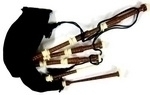 Rosewood-Bagpipe-Full-size-Natural-Finish-Rosewood-Gloss-Finish-Ivory-Color-Sole,Scroll-and-