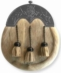 Seal-Skin-Sporran-THISTLE-design-Cantle-on-Leather-Flap-with-studs.