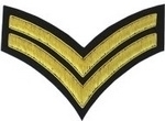 2-Stripe-Chevrons-Badge-Gold-Bullion-on-Black