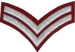 2-Stripe-Chevrons-Badge-Silver-Bullion-on-Red