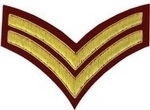 2-Stripe-Chevrons-Badge-Gold-Bullion-on-Red