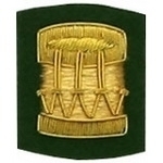 Drum-Badge-Gold-Bullion-on-Green-Badges