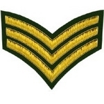 3-Stripe-Chevrons-Badge-Gold-Bullion-on-Green