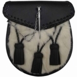 RABBIT-FUR-SPORRAN.-IT-HAS-3-LEATHER-TASSELS-AND-A-METAL-LOOP-AND-PIN