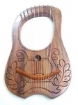 New-Engraved-Lyre-Harp-Rosewood-10-Metal-Strings-With-Free-Carrying-Case&-Key