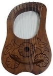 Engraved-Lyre-Harp-Rosewood-10-Metal-Strings/Lyra-Harp-+-Free-Carrying-Case,Key