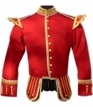 Red-Pipe-Band-Doublet-Gold-Piping-Gold-Thistle-Buttons