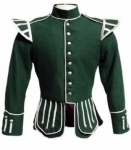 Dark-Green-Highland-Doublet-Silver-Piping