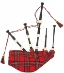 Full-Size-Highland-black-wood-Finish-Bagpipe,-Hand-Made