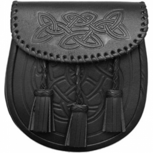 Black-Celtic-Sporran-Embossed-flap-and-body-