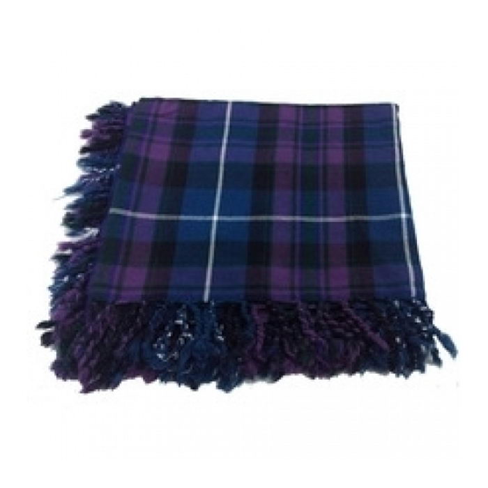 A Honored Of Scotland Tartan Fly Plaid With Fringed Apron All Around
