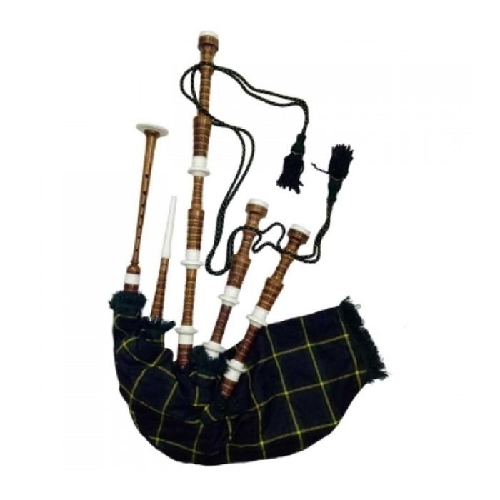Rosewood Bagpipe Gordon Tartan White Plastic Fitting Synthetic