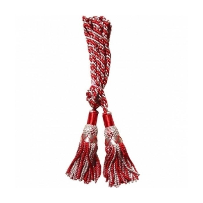 Silver-red 100 Percent Silk Bagpipe Cord